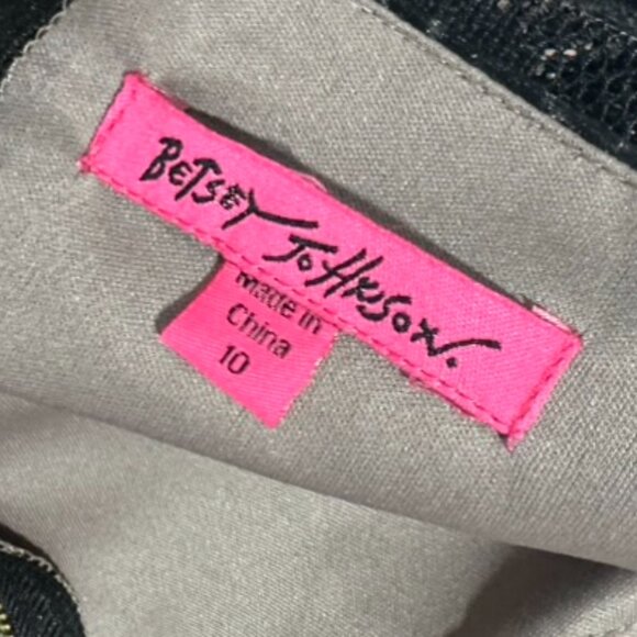 Betsey Johnson Retro 50s Fit & Flare Black Polka Dot Dress - Size 10/M - Picture 8 of 9